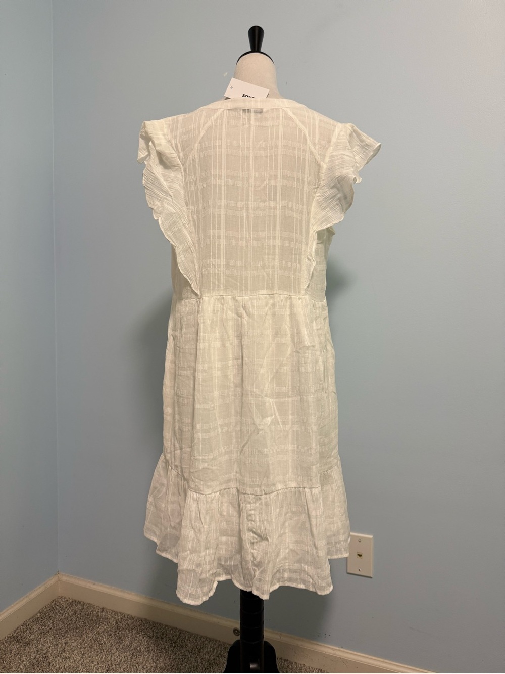Sonoma Women’s Embroidered Tiered White Dress Size 0X - Picture 4 of 7